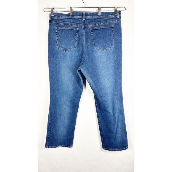 Venezia Plus Size 20 Jeans Blue‎ Denim Wide Straight Cotton Stretch Solid 683 - Picture 2 of 8